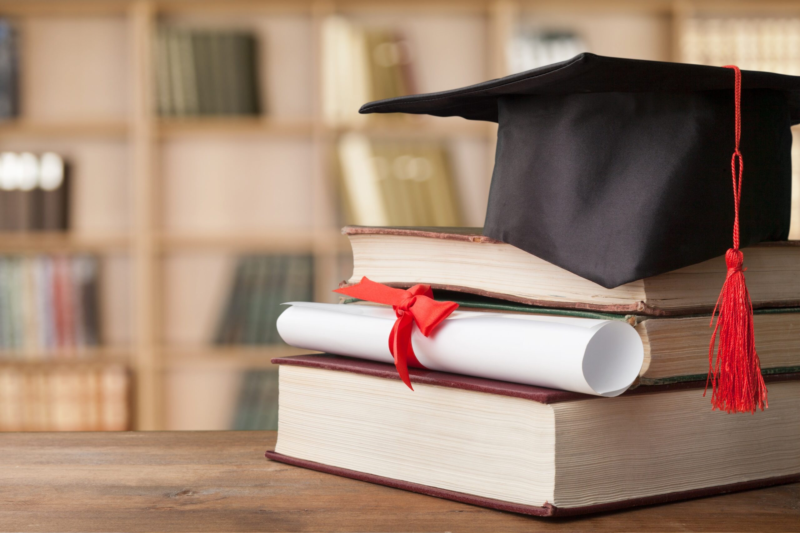 Grad cap and diploma