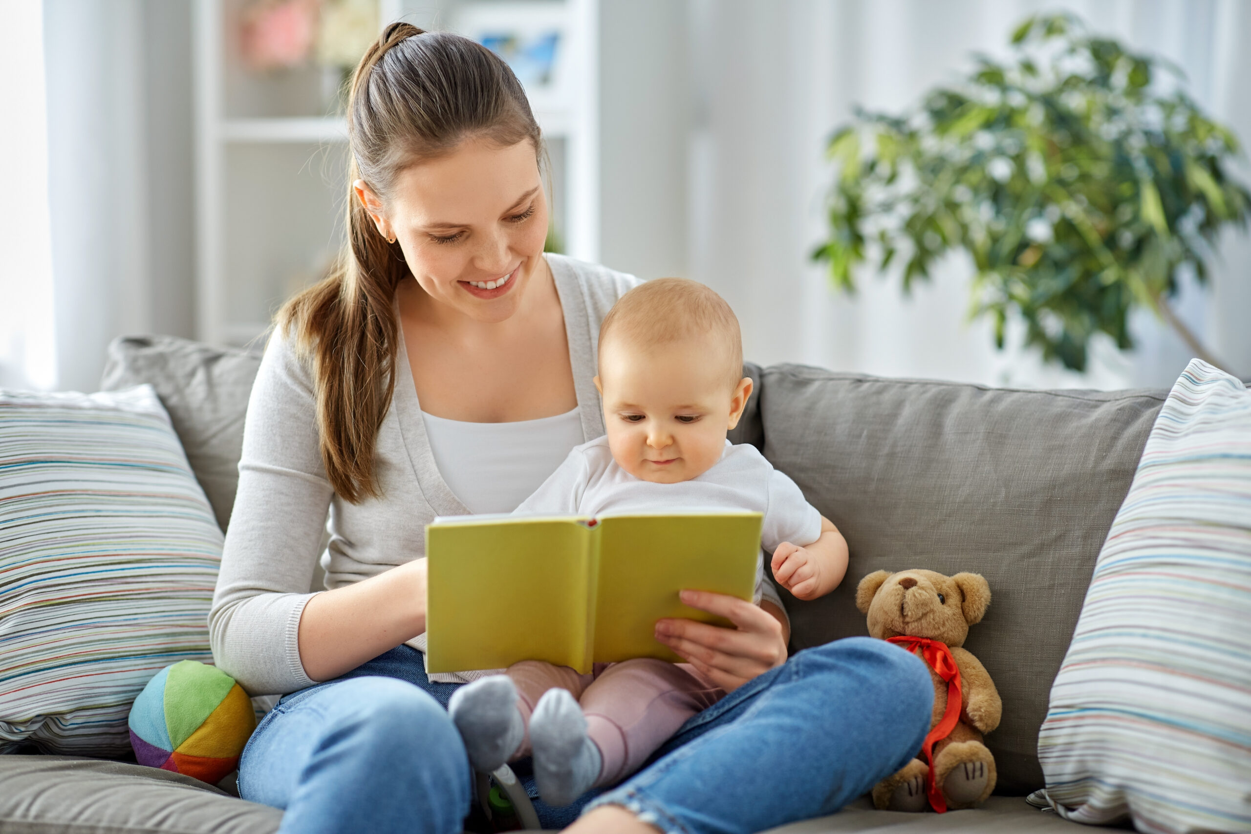 Mother and child reading