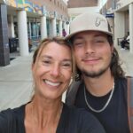 Mom and son in a mall