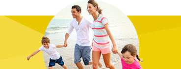 Family on the beach